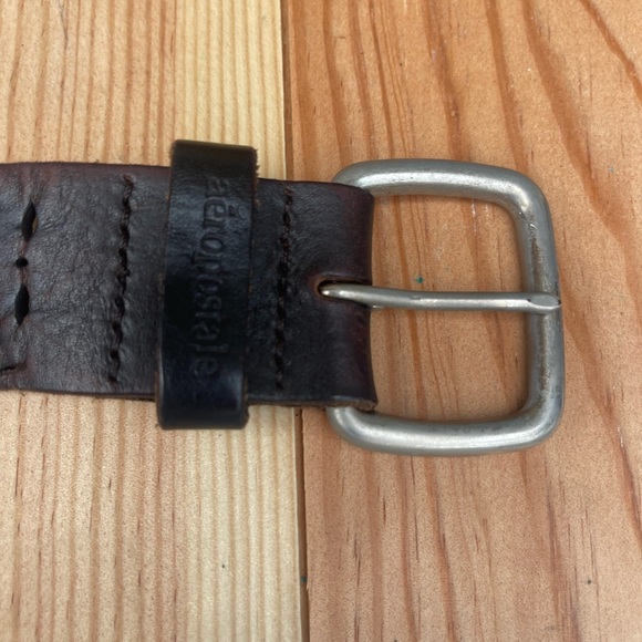 AEROPOSTALE Belt Genuine leather brown with silver buckle - Picture 3 of 7